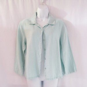 Eileen Fisher Blue Linen Shirt